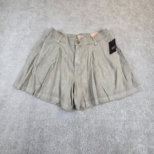 Nwt Kut From The Kloth Catalina Shorts 8 Linen Tan Elastic Waist Casual